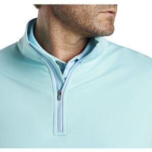 Peter Millar Men's Cabana Blue Perth Performance Melange Quarter-Zip XXL